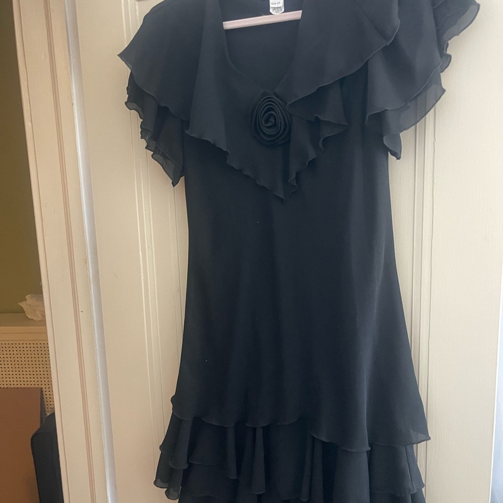 Elegant Black Ruffled Dress